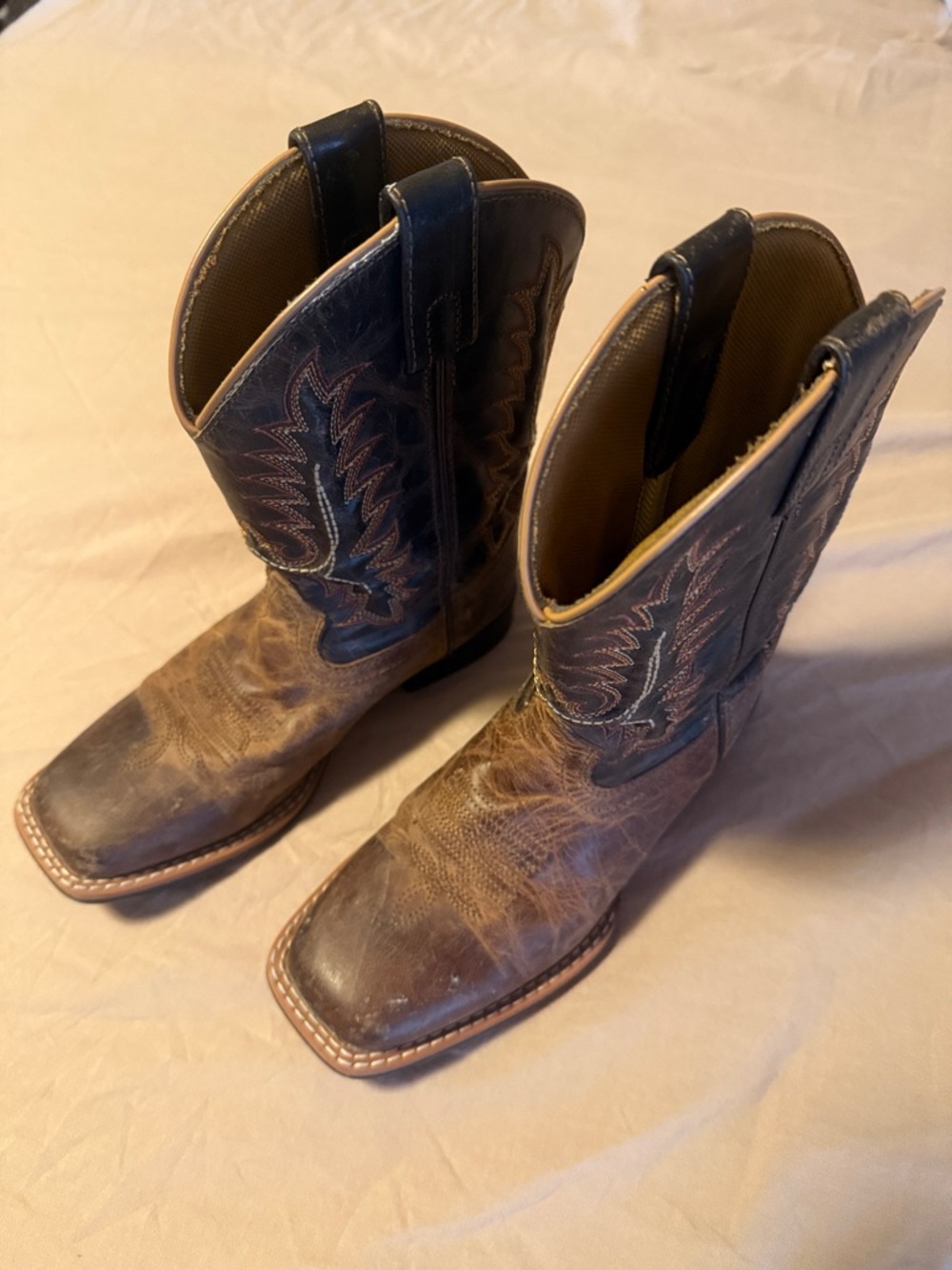 Dan Post Kids Brown and Black Cowboy Boots